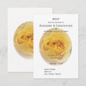 Cartons Réponse Mariage Rosebud jaune (Devant / Derrière)