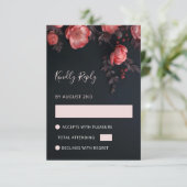 Cartons Réponse Mariage Roses 3D Abricot (Debout devant)