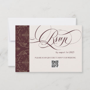 Cartons Réponse Mariage Royal Luxueux Bourgogne