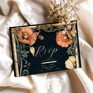 Cartons Réponse Mariage royal victorien Mariage floral Whimsical