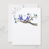 Cartons Réponse Mariage Royal vintage bleu et grisRSVP (Dos)