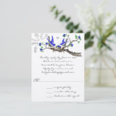 Cartons Réponse Mariage Royal vintage bleu et grisRSVP (Debout devant)