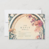 Cartons Réponse Mariage Rust Blue Bloom (Devant)