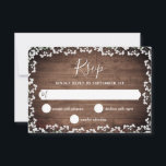 Cartons Réponse Mariage Rustic Baby's Breath on Dark Wood<br><div class="desc">Ce design présente des fleurs d'haleine d'aquarelle dainty bébé sur un arrière - plan en bois rustique. Cliquez sur le bouton personnaliser pour plus de flexibilité dans la modification du texte ou le déplacement des graphiques! Des variantes de cette conception ainsi que des produits de coordination sont disponibles dans notre...</div>