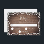 Cartons Réponse Mariage Rustic Baby's Breath on Dark Wood<br><div class="desc">Ce design présente des fleurs d'haleine d'aquarelle dainty bébé sur un arrière - plan en bois rustique. Cliquez sur le bouton personnaliser pour plus de flexibilité dans la modification du texte ou le déplacement des graphiques! Des variantes de cette conception ainsi que des produits de coordination sont disponibles dans notre...</div>