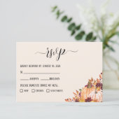Cartons Réponse Mariage Rustic Fall Citrouille avec options de rep (Debout devant)