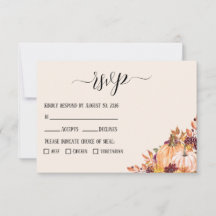 Mariage Rustic Fall Citrouille avec options de rep