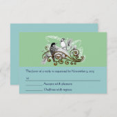 Cartons Réponse Mariage Rustic Radiance Woodpecker Inséparables (Devant / Derrière)