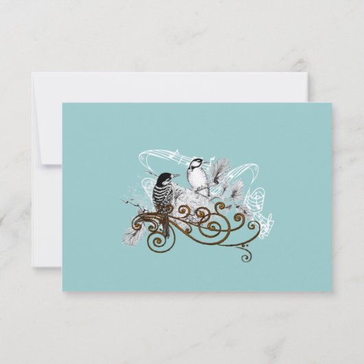 Cartons Réponse Mariage Rustic Radiance Woodpecker Inséparables (Dos)