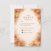 Cartons Réponse Mariage rustique aux feuilles d'érable d'automne (Devant)