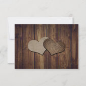 Cartons Réponse Mariage rustique avec pot Mason en bois et toile d (Dos)