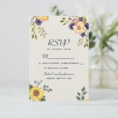 Cartons Réponse Mariage Rustique Boho Watercolor (Debout devant)