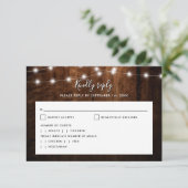 Cartons Réponse Mariage Rustique Bois & Chaînes (Debout devant)