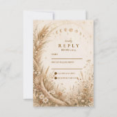 Cartons Réponse Mariage rustique céleste fantaisiste (Devant)