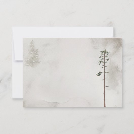 Cartons Réponse Mariage rustique dans les sapins sauvages | (Dos)