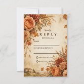 Cartons Réponse Mariage rustique d'automne intemporel (Devant)