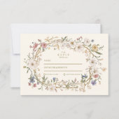 Cartons Réponse Mariage rustique de fougère forestière (Devant)