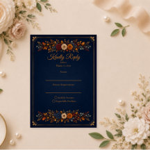 Mariage rustique de l'automne en bleu marine