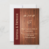 Cartons Réponse Mariage rustique élégant (Devant)