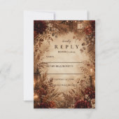 Cartons Réponse Mariage rustique élégant d'automne (Devant)