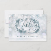 Cartons Réponse Mariage Rustique Floral Winter Snowflakes (Dos)