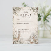 Cartons Réponse Mariage rustique intemporel d'hiver (Debout devant)