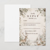 Cartons Réponse Mariage rustique intemporel d'hiver (Devant / Derrière)