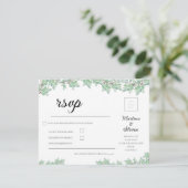 Cartons Réponse Mariage Rustique Moderne à la Eucalyptus (Debout devant)