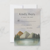 Cartons Réponse Mariage Rustique Mountain & Lake Evergreen (Devant)