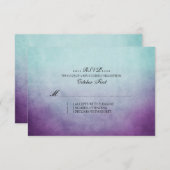 Cartons Réponse Mariage rustique Turquoise et violet de Bohême RSV (Devant / Derrière)