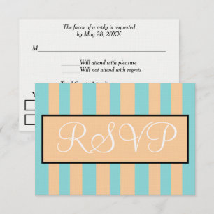 Cartons Réponse Mariage Sable Bandes Cabane Bleu Rose