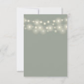 Cartons Réponse Mariage Sage Green Script String Lights (Dos)