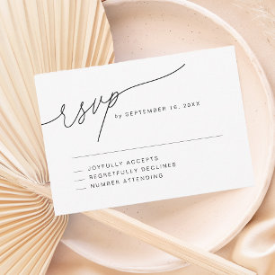 Cartons Réponse Mariage Script Élégant Moderne