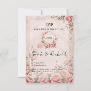 Cartons Réponse Mariage Secret Garden Floral Romantique