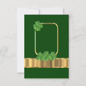 Cartons Réponse Mariage shamrock irlandais vert or R.S.V.P (Dos)