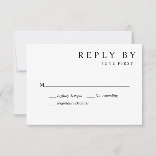 Cartons Réponse Mariage simple (Devant)