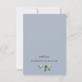 Cartons Réponse Mariage simple à la verdure d'eucalyptus à l'aquar (Dos)