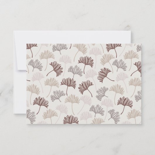 Cartons Réponse Mariage Simple Botanique Bohème Naturel (Dos)