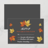 Cartons Réponse Mariage simple des Feuilles de l'érable en chute l (Devant / Derrière)