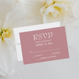 Cartons Réponse Mariage Simple et Élégant dans les Tons Rose Pouss