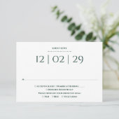 Cartons Réponse Mariage Simple et Spécial Date Vert Emeraude (Debout devant)
