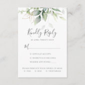 Cartons Réponse Mariage simple Eucalyptus élégant (Devant)