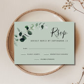 Cartons Réponse Mariage simple Eucalyptus Sage