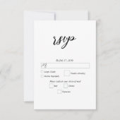 Cartons Réponse Mariage simple minimaliste moderne (Devant)