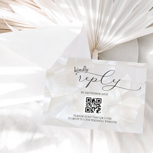 Cartons Réponse Mariage Simple Moderne QR