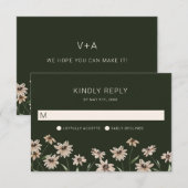 Cartons Réponse Mariage Simple Moderne Vert (Devant / Derrière)