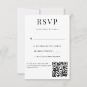 Cartons Réponse Mariage simple noir et blanc (Devant)