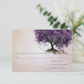Cartons Réponse Mariage simple Peachy Purple Cardiaque Leaf Arbre (Debout devant)
