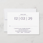 Cartons Réponse Mariage Simple Spécial Date Violet (Devant)