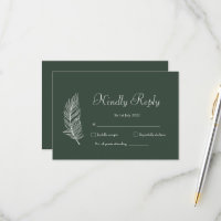 Mariage simple vert foncé et blanc ROE